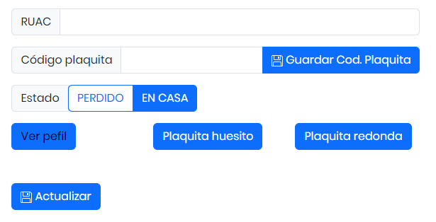 Datos complementarios Mascota